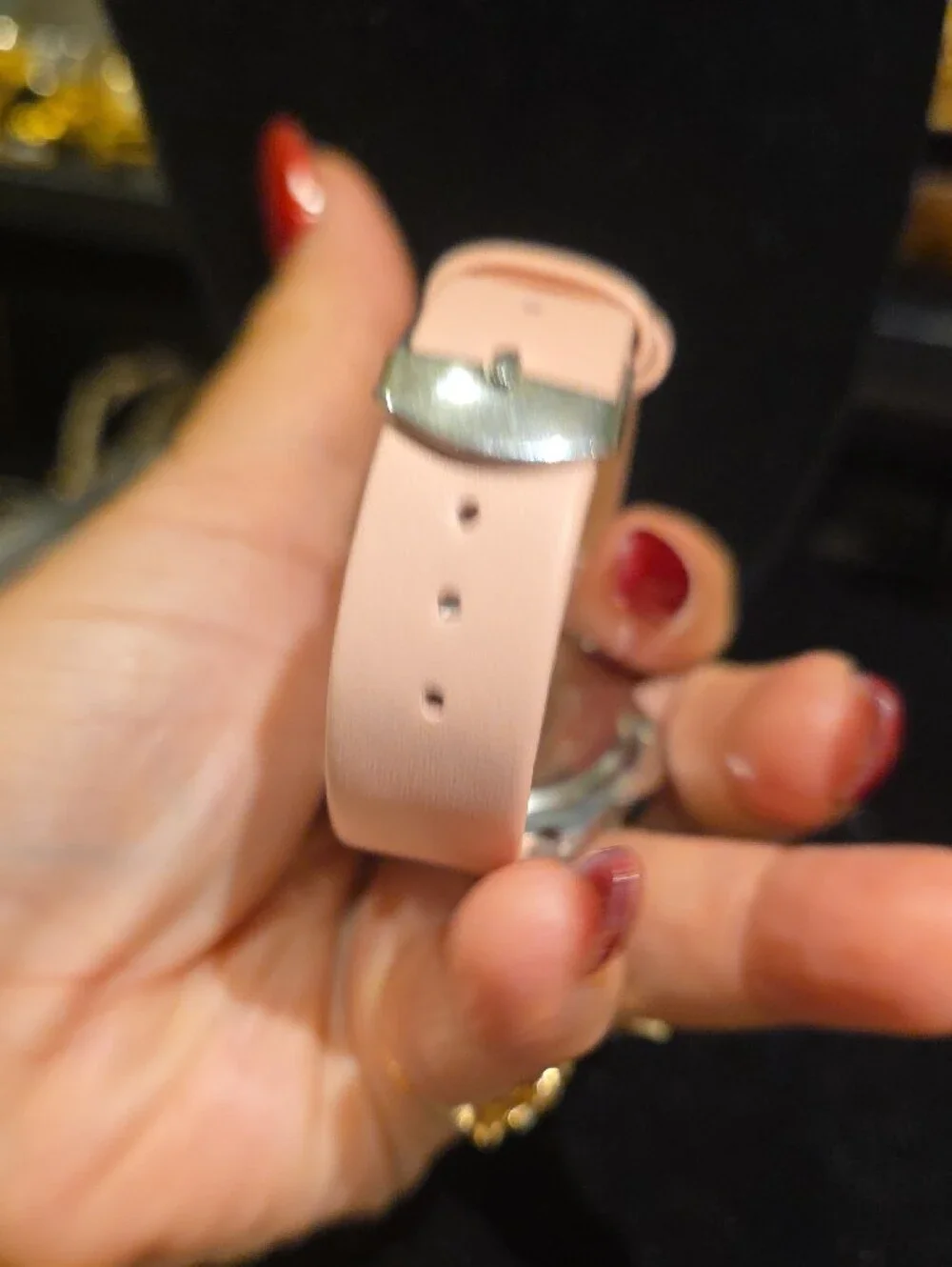 Strada Pink Crystal Flower Bezel Watch with White Dial